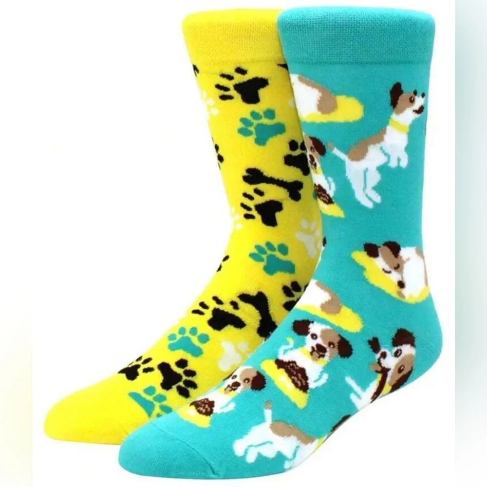 •Puppy Play• Colorful Mismatch Unisex Puppy Novelty Crew Socks 3 for $21
